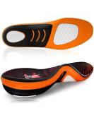 Plantar Fasciitis Relief Insoles - Arch Support Gel Inserts for Men & Women | Athletic Orthotic Shoe Insert (Trim to Fit) - Black & Orange - Buy Online on GoSupps.com