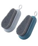 Durable 2PCS Nail Brush Set with Stiff Bristles for Fingernail and Toes Cleaning - Ideal for Gardeners and Mechanics - Blue and Grey - Buy Online on GoSupps.com
