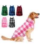 ASENKU Dog Fleece Jacket Plaid Reversible Vest | Waterproof & Windproof Winter Coat for Large Dogs | XX-Large Pink - Buy Online on GoSupps.com