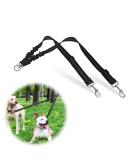 LZGOPE Double Dog Leash Adjustable Shock Absorbing Bungee Cord Dual Leash Coupler 360 Swivel Tangle-Free Reflective Leash Splitter for Daily Walking and Training of Medium to Large Dogs (Black) - Buy Online on GoSupps.com