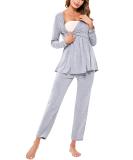 Litherday Women's Maternity Nursing Pyjamas Set | Long-Sleeved Breastfeeding Sleepwear | Soft Labor Nightwear PJ Loungewear - Buy Online on GoSupps.com