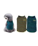 Yaodhaod 2 Pack Striped Dog Shirt - Soft Cotton T-Shirts for Small to Medium Dogs & Cats | Breathable & Stretchy Pet Clothing - Buy Online on GoSupps.com