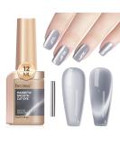 Cat Eye Gel Nail Polish Moonlight 12ML - Magnetic Silver Glitter Holographic UV Gel for DIY Nail Art & Manicure - Buy Online on GoSupps.com