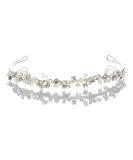 Shmily Handmade Wedding Pearl Rhinestone Tiara Headband - Bridal Jewelry Silver | DH2003 - Buy Online on GoSupps.com