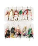 12-Piece Fishing Lure Set - Multi-Colored Spinner Spoons for Trout Pike Bass & Salmon - Includes Box | International Shipping Available - Buy Online on GoSupps.com