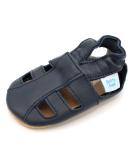 Dotty Fish Unisex Baby Soft Leather Sandals 12-18 Months Navy Blue - Buy Online on GoSupps.com