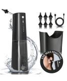 Electric Ear Wax Removal - Water Powered Ear Cleaner Kit with 6 Reusable Tips - Safe & Effective Ear Irrigation System for Adults (Black - Buy Online on GoSupps.com