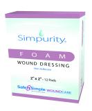 Safe n Simple Medical Foam Dressing 12 Pack Highly Absorbent Non-Adherent 2x2 Wound Care Pads for Optimal Healing - Buy Online on GoSupps.com