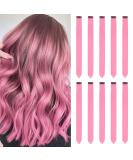 Colored Hair Extensions Clip In for Girls 22 Inch Colorful Straight Hair Extensions for Party Highlights Hair Accessories Hair Pieces for Women(10 PCS Vibrant Pink) 10pcs-Vibrant Pink - Buy Online on GoSupps.com