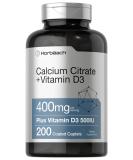 Calcium Citrate with Vitamin D3 200 Caplets | Vegetarian Supplement | Non-GMO Gluten Free by Horbaach - Buy Online on GoSupps.com