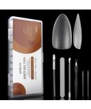 240pcs Short Almond Shaped Nail Tips Clear Soft Gel Full Coverage Extension Kit | 12 Sizes | Nail Salon & Home DIY - Buy Online on GoSupps.com