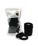 CYWLIFE 12-14MM Large Hair Ties Bands for Thick Curly Hair 20 PCS Black - No Crease Seamless Ponytail Holders for Men, Women, and Girls - Gentle and Secure Hold - Buy Online on GoSupps.com
