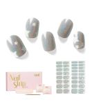 NAILOG Semi Cured Gel Nail Strips 34 pcs Salon-Quality Gel Nail Stickers Long Lasting Nail Wraps for Women with Soft Gel Finish Shimmery Stars - Buy Online on GoSupps.com
