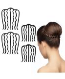 4 PCS Black Hair Fork Clip Combs Set - Vintage U-Shaped Messy Updo Bun Hair Pins for Women and Girls - Buy Online on GoSupps.com