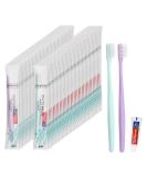 Longwumy Disposable Toothbrush Bulk Set - 100 Pack | Individually Packaged, 2 Colors | Ideal for Hotel, Home, Camping, Travel - Buy Online on GoSupps.com