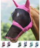 Harrison Howard Caremaster Pro Luminous Horse Fly Mask - Large Eye Space Long Nose Ears & UV Protection for Thoroughbred Horses - Pink - Buy Online on GoSupps.com