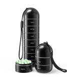 Zannaki Metal Weekly Pill Organizer - Waterproof & Travel-friendly 7 Day Case for Pills, Vitamins & Supplements - BPA Free, Stackable Aluminum Alloy (Black) - Buy Online on GoSupps.com