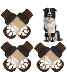 Eyein Double-Sided Anti-Slip Dog Socks - 3 Pairs of Soft Adjustable Velcro Paw Protection for Hardwood Floors - Brown Size M - Buy Online on GoSupps.com
