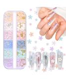 Mixed 3D Flower Nail Charms EBANKU 12 Boxes Acrylic Light Change Colorful Cherry Blossom Nail Art Rhinestones Metal Caviar Beads Flowers Nail Art Decorations Spring Nail Art Supplies for Women Girls Multicolor - Buy Online on GoSupps.com
