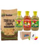 Tortilla Chips (1.13kg) With Del Primo Mexican Salsa Sauces (3 x 510g) - Red Green And Guacamole Boxed Treatz - Buy Online on GoSupps.com