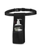 SITHON Professional Massage Bottle Bag - Adjustable Waist Holder Organizer for Massage Lotion & Oil - Black Holster with Multiple Pockets - Buy Online on GoSupps.com