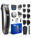 GLAKER Cordless Hair Clippers for Men - Professional 2 in 1 Trimmer with 10 Guards, Turbo Motor, 2 Blades, Rechargeable Beard Grooming Kit - Grey - Buy Online on GoSupps.com