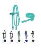 Majestic Ally Turquoise Nylon Padded Browband Headstall with Reins - Full Size - Buy Online on GoSupps.com