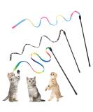 Amaxiu Cat Wand Toy Set Interactive Cat Wand Toy with Rainbow Ribbon String Rainbow Cloth String Leopard Print Cloth String for Small Cats Kittens Indoor Training Catcher(3 Packs) - Buy Online on GoSupps.com