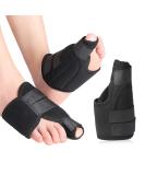 Bunion Corrector Brace - Toe Straightener & Pain Relief for Hallux Valgus - Nighttime Support for Women & Men - Black - Buy Online on GoSupps.com