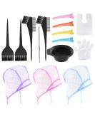 Rustark 22Pcs Hair Coloring Dyeing Kit - Hair Coloring Caps, Styling Tools, Gloves, Dye Brush, Mixing Bowl, Angled Comb, Clips - DIY Salon Dyeing at Home - Buy Online on GoSupps.com