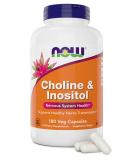 Now Choline & Inositol 180 Veg Capsules - Supports Brain Health & Mood - Vegan & Non-GMO - Buy Online on GoSupps.com