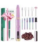 Subay Cordless Rechargeable Nail Drill with 12 Bits - Professional Electric File for Nails, Manicure Pedicure Kit - Gifts for Women and Moms - Pink - Buy Online on GoSupps.com