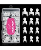 AORAEM White French Nail Tips 120pcs Short French Style Acrylic Nail Tip 12 Sizes False Nail Clear and White Press on Nails for Women(White-Clear) A-Short French-White Clear-120 - Buy Online on GoSupps.com