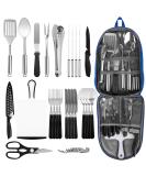 Portable Stainless Steel Camping Kitchen Utensil Set - 9Pcs or 27Pcs - Ideal for Outdoor Cooking, Grilling, BBQs, RVs, Picnics, and Parties - Buy Online on GoSupps.com