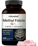 NatureBell L Methylfolate 15mg 240 Veggie Capsules | High Potency 5-MTHF & Methyl B12 for Energy and Cognitive Support - Buy Online on GoSupps.com