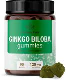 HERBAMAMA Ginkgo Biloba Organic Gummies - Brain Booster for Energy & Memory - 90 Vegan Gluten Free Chews - 120mg - Buy Online on GoSupps.com