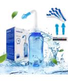 Water Pulse Nasal Shower - 300ml Neti Pot with 10 Salt Packets & Thermometer | BPA Free Sinus Flushing for Adults & Kids - Buy Online on GoSupps.com