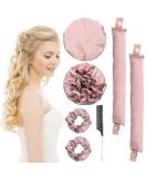 Scettar 2 Pairs Heatless Hair Curlers Heatless Curlers Headband Bun Bons Satin Heatless Curls Set Heatless Curling Rod Heatless Curling Set For Sleeping Overnight Lazy Curlers DIY Hair Styling Tools pink - Buy Online on GoSupps.com