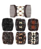 Dadabig 7 PCS Beaded Hair Combs Stretchy Double Hair Comb Elastic Comb Double Hair Combs Clips Hair Clip Stretchy for Women Girls Hair Accessory DIY Hair Styling Tool 7 Styles Lovely - Buy Online on GoSupps.com