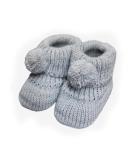 Royal Icon Newborn Baby Booties | Pom Pom Bootees for 0-3 Months | Adorable and Stylish | Ideal for Indoor and Outdoor Use | Grey | RI408 - Buy Online on GoSupps.com