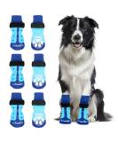 Slowton Anti-Slip Dog Socks - 3 Pairs for Indoor Use | Soft Velcro Paw Protection for Small & Medium Dogs on Hardwood Floors - Blue (M) - Buy Online on GoSupps.com