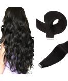Buy 45cm Tape-In Extensions - Real Remy Hair Natural Black #1B 50g 20 Pieces - Premium Human Hair Extensions - Buy Online on GoSupps.com