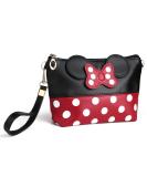Yiwoo Cute Black Leather Makeup Bag - Travel Handbag with Zipper | Stylish Purse for Cosmetics - Buy Online on GoSupps.com