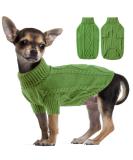 Shop Knitted Pet Sweaters for Small Dogs | Winter Turtleneck Sweaters for Chihuahua Bulldog Dachshund Pug & Yorkie - Warm & Cozy Green Mantle - Buy Online on GoSupps.com