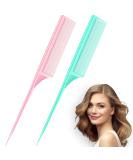 2-Pack Carbon Fiber Rat Tail Teasing Combs - Anti-Static, Heat Resistant for Volume & Styling (Pink & Green) - Buy Online on GoSupps.com