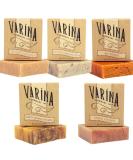 Varina Patchouli Soap Variety 5 Pack | Gentle Cleansing for Sensitive Skin | Handmade Earthy Scented Soaps - 4.5 Ounce Each - Buy Online on GoSupps.com