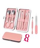 RedFlow 8-in-1 Manicure Set - Professional Nail Clippers for Travel & Home Use - Fingernail & Toenail Tools (Pink - Buy Online on GoSupps.com