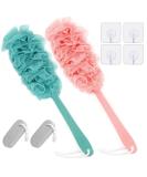 WOBEVB Long Handled Back Scrubber with Soft Nylon Mesh Sponge - Exfoliating Shower Loofah On a Stick for Men and Women - Buy Online on GoSupps.com