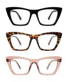 AMOMOMA Cat Eye Blue Light Reading Glasses for Women | Oversized Computer Reader | 1.5x Magnification | Trendy Style in Black  Tortoise  and Crystal Light Brown - Buy Online on GoSupps.com