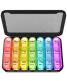 Zoolion Weekly Pill Box - 7 Day 3 Times Daily Portable Travel Organiser - Black Rainbow - Buy Online on GoSupps.com